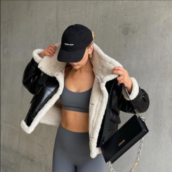 Zara Jackets & Coats Last One Zara Faux Leather Fleece Collar